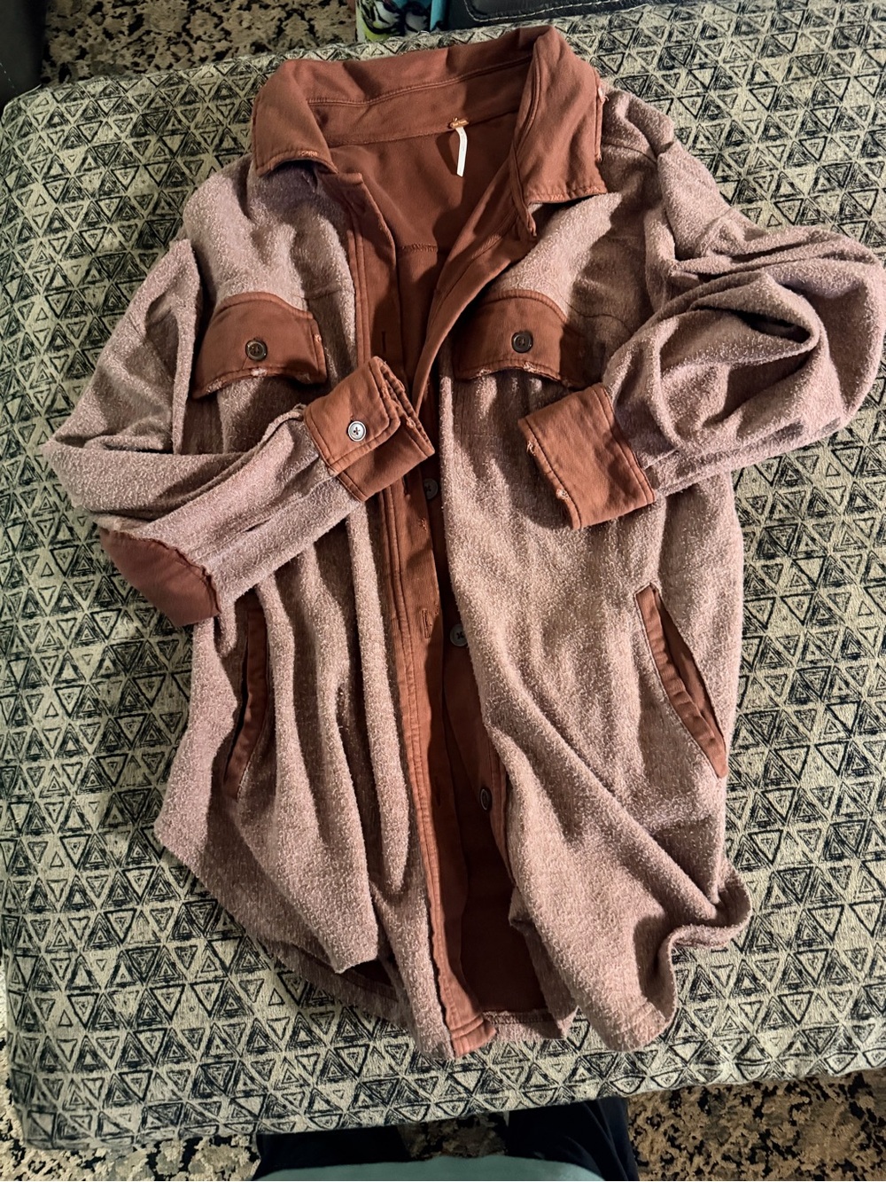 Free People Mauve and Rust Teddy Jacket